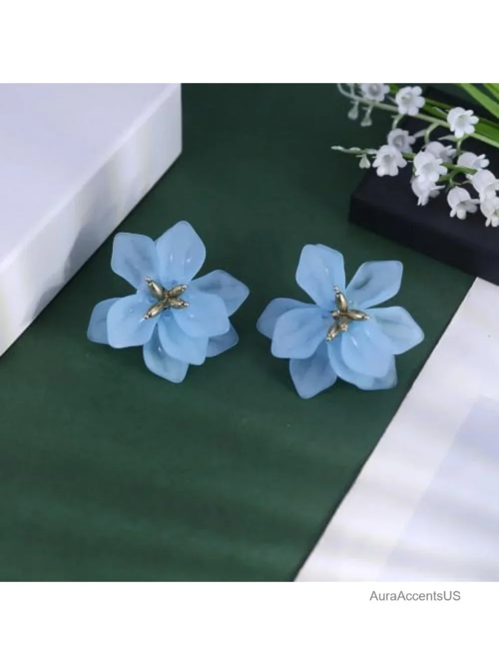 Boho Matte Acrylic Flower Dangle Earrings for Women Lightweight Statement